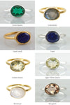 Opalite Ring, October Birthstone ring, Gold Stacking ring, Gemstone ring, Stackable ring, Bezel set Oval ring, Everyday ring, Birthday gift