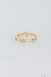 Aquamarine Engagement Ring, Delicate Diamond Ring