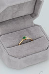 Emerald Delicate Diamond Ring, Solid Gold Minimalist Ring