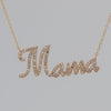 Mama Necklace, Mommy Nameplate necklace, 14k Gold Diamond Mother necklace, Personalized Name Necklace, Mom&#39;s Gift, Custom Name Necklace Gift